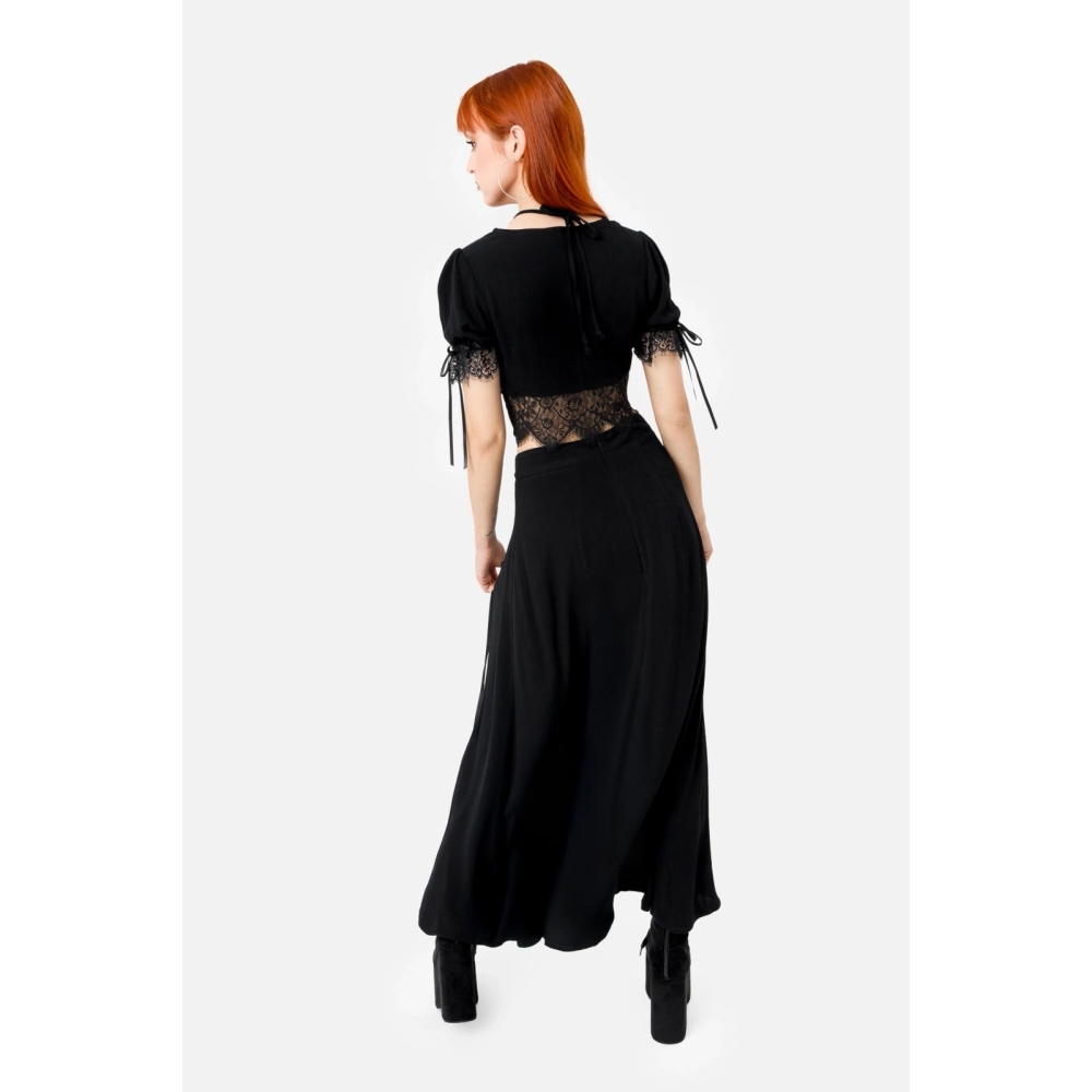 Restyle - Rhodanthe Long skirt - Black